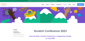 Captura de pantalla de la web de Scratch Conference