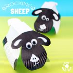 Dos ovejas hechas con platos de papel